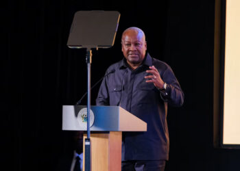 Ghana's President John Dramani Mahama gives a speech in Accra, Ghana, June 18, 2026. REUTERS/Francis Kokoroko Purchase