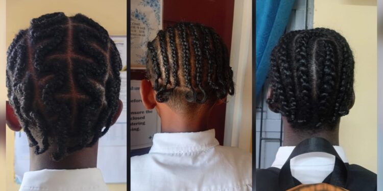 Some of the male students' hairstyle