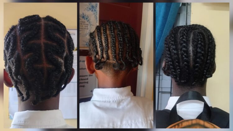 Some of the male students' hairstyle