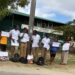 Corentyne Comprehensive High School holding placards this morning on the matter of male students. October 2, 2026