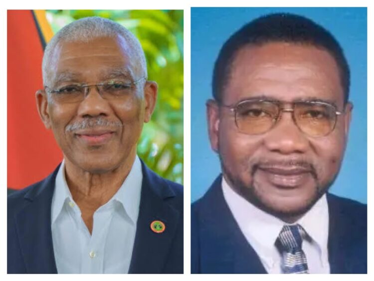 L-R former President David Granger and former Opposition Leader Robert Corbin