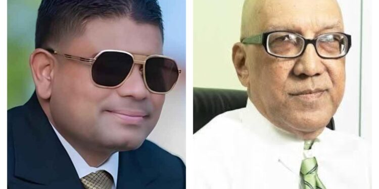 L-R Opposition Leader Azruddin Mohamed and GHK Lall