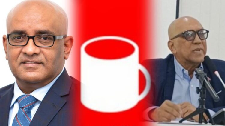 L-R PPP General Secretary VP Bharrat Jagdeo, GHK Lall