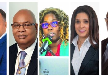 L-R Minister Deodat Indar, Minster Juan Edghill, THD General Manager Yolanda Hughes Smith, THD Board Chair Rosalinda Rasul, MARAD Head Stephen Thomas