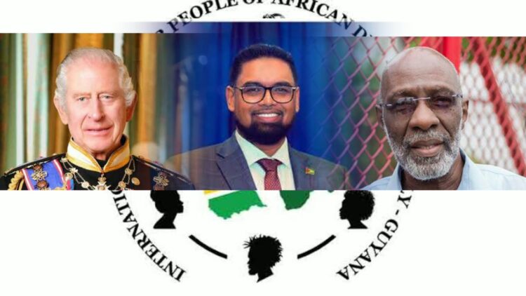 L-R King Charles III, President Irfaan Ali, IDPADA-G Chair, Vincent Alexander
