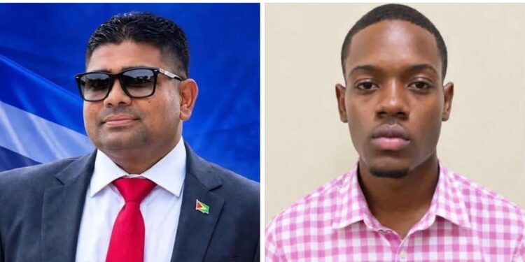 L-R Opposition Leader Azruddin Mohamed and Constable Ryan Greene