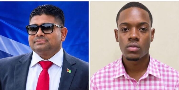 L-R Opposition Leader Azruddin Mohamed and Constable Ryan Greene