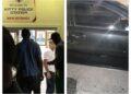 L-R Opposition Leader Azruddin Mohamed taken into police custody and the vehicle that was allegedly shot at