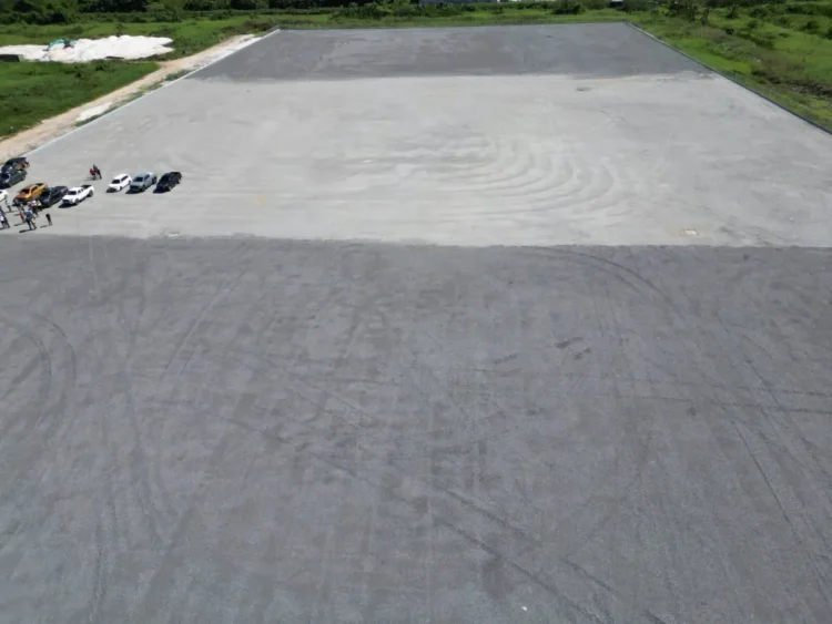 The truck parking lot and autozone at Grove, East Bank Demerara (DPI photo)