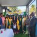 Photo caption: From left, Dr. Kofi Dalrymple and Mahaicony/Abary NDC Vice Chairman Mr. Leon Wordsworth, with the graduates and lecturer Ms. Chandradai Devina Persaud, Regional Chairman Mr. Recardo Phillips, Regional Executive Officer Ms. Mary Samaroo, Mr. Hansen Elliot, Principal of the Kuru Kuru Cooperative College and Mr. Matthews representative of Kuru Kuru College