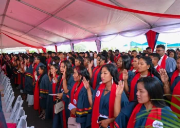 Teachers reciting the Teacher’s Oath (DPI photo)