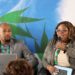 Teshia Jn Baptiste, Senior Project Officer, Sustainable Development, CARICOM Secretariat, makes an intervention during one of the side events at COP 17. (Photo via OECS)