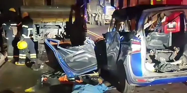 Linden accident on October 23, 2026 (Kaieteur News photo)