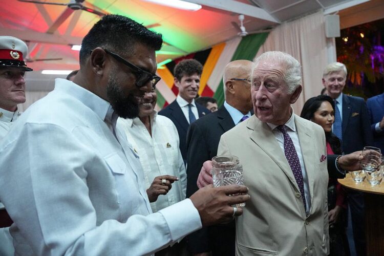 L-R President Irfaan Ali and King Charles III