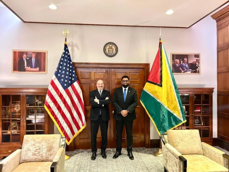 President Dr Mohamed Irfaan Ali held talks with United States (US) Secretary of Commerce, Howard Lutnick