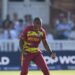 LONDON, ENGLAND - JUNE 24: Chinelle Henry of West Indies celebrates after dismissing Amy Jones during the ICC Women's T20 World Cup match between England and West Indies at Lord's Cricket Ground on June 24, 2026 in London, England. (Photo by Philip Brown/Getty Images)