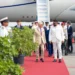 President Dr Mohamed Irfaan Ali engages His Majesty King Charles III following his arrival (DPI photo)