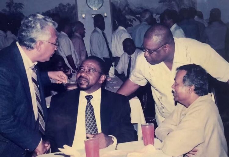 Robert Corbin (centre) Derrick Cummings to his left