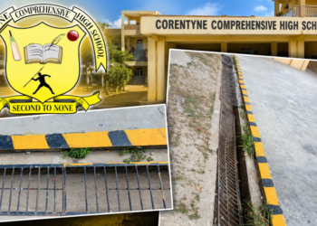 The offending drain in the school compound