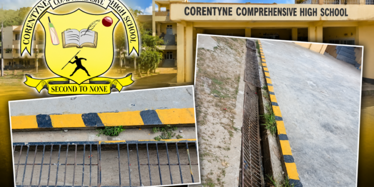 The offending drain in the school compound