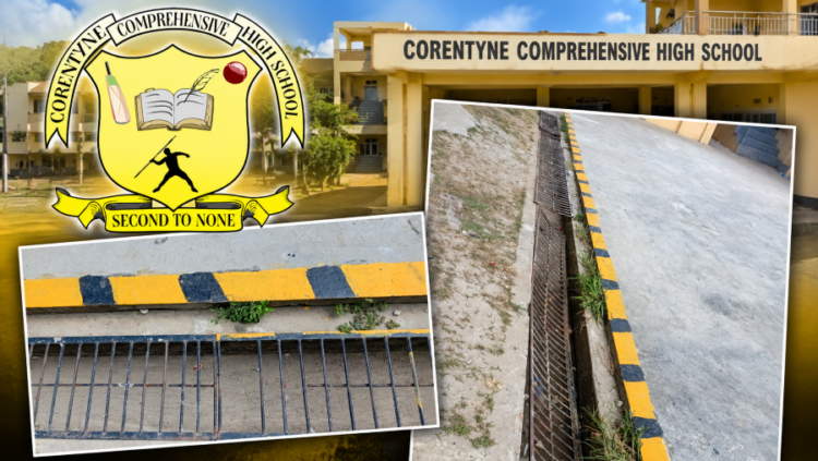 The offending drain in the school compound