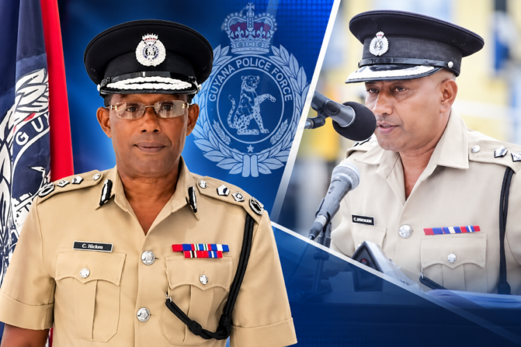 L-R Police Commissioner Clifton Hicken , Deputy Commissioner of Police Fizal Karimbaksh