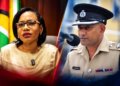 L-R Minister of Home Affairs, Oneidge Walrond and Deputy Commissioner Fazil Karimbaksh,