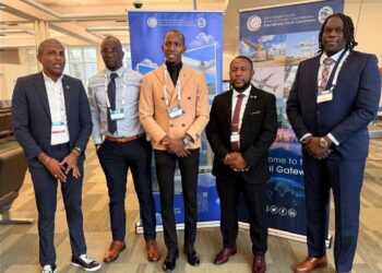 From left to right : Mayor of Georgetown Mr. Alfred Mentore, Deputy Mayor of Linden Mr. Wainwright Bethune, Mayor of Linden Mr Dominic Blair, Mayor of New Amsterdam Mr Wainwright Mc Intosh, and Deputy Mayor of New Amsterdam Mr. Kirk Fraser.