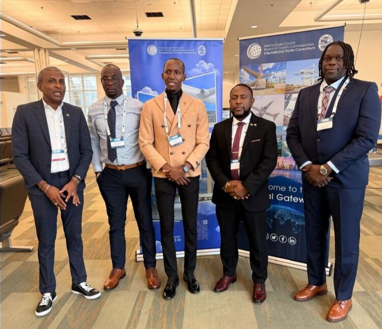 From left to right : Mayor of Georgetown Mr. Alfred Mentore, Deputy Mayor of Linden Mr. Wainwright Bethune, Mayor of Linden Mr Dominic Blair, Mayor of New Amsterdam Mr Wainwright Mc Intosh, and Deputy Mayor of New Amsterdam Mr. Kirk Fraser.