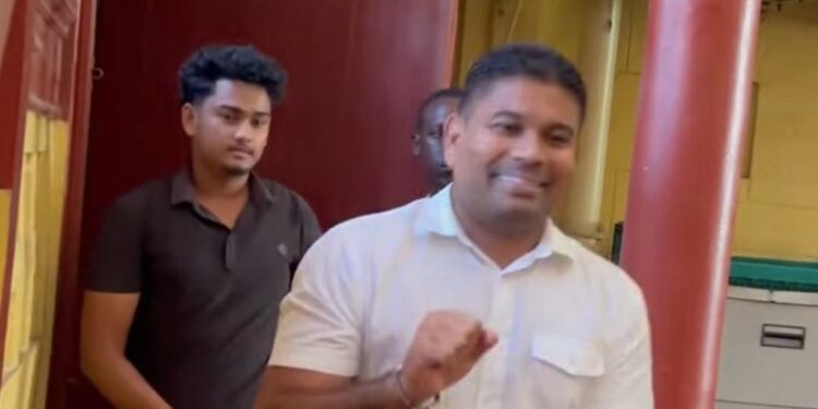 Opposition Leader Azruddin Mohamed appearing at the Georgetown Magistrates' Court on October 16, 2026