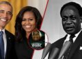 L-R Former US President and First Lady Barack and Michelle Obama; Chris Hesse, late Ghana Prime Minister Kwame Nkrumah's personal cameraman and late Ghana Prime Minister Kwame Nkrumah
(Tuko photo)
