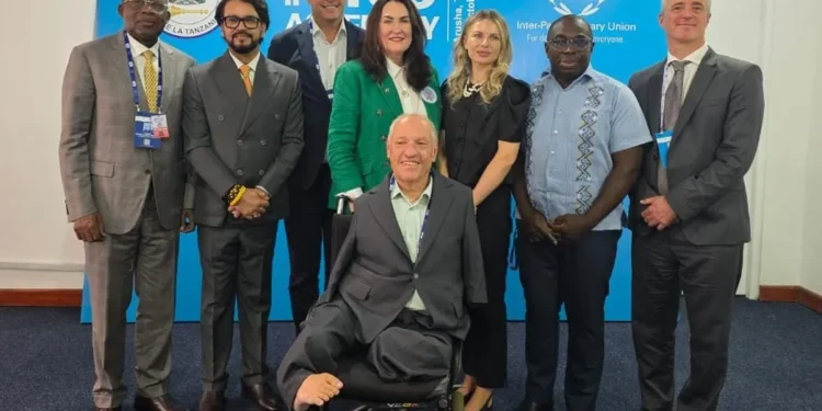 Minister within the Office of the Prime Minister with Responsibility for Public Affairs and Information, Kwame McCoy, with other delegates of the IPU’s Standing Committee on Human Rights and Democracy, held from October 5 to 9, 2026