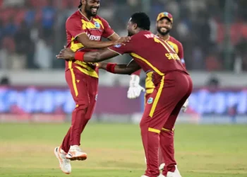 Shai Hope's 102 not out off 50 and Keemo Paul's 5 for 41 powered West Indies to a 24-run win © AFP