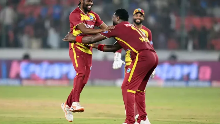 Shai Hope's 102 not out off 50 and Keemo Paul's 5 for 41 powered West Indies to a 24-run win © AFP
